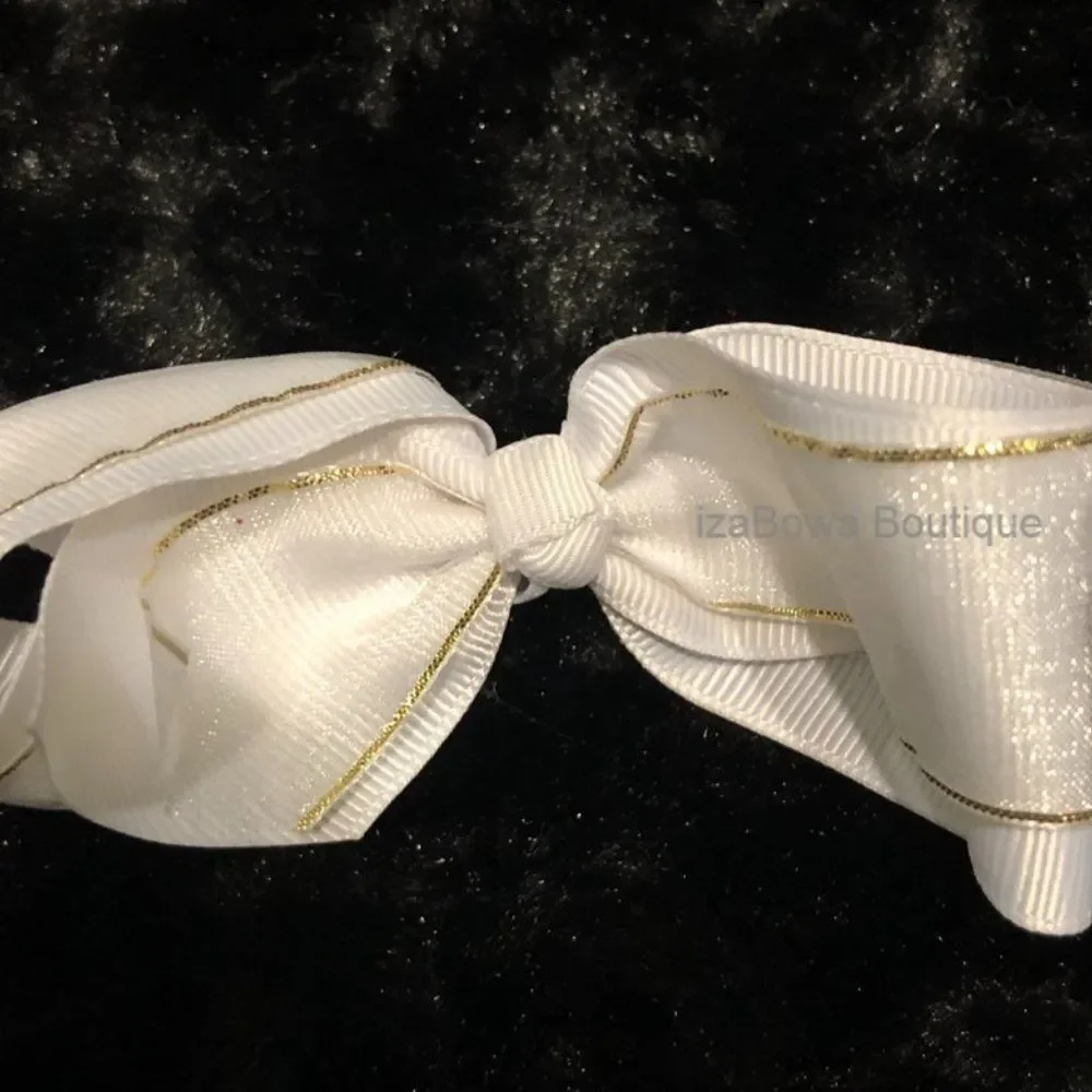 White with Gold Overlay Ribbon 4